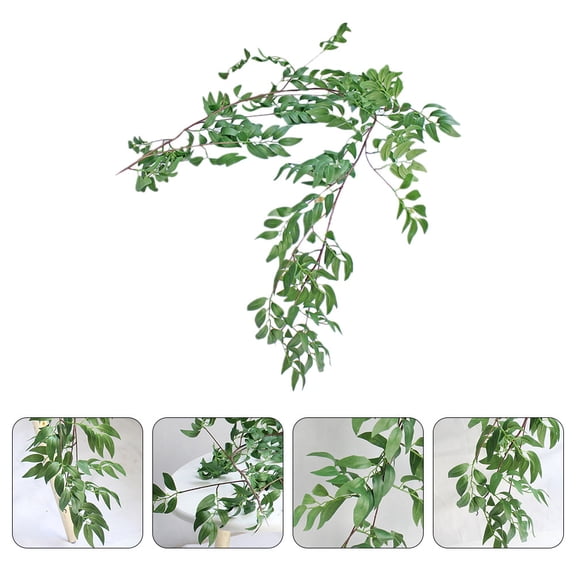 UPOUART Simulated Willow Leaves Decorative Plastic Rattan Vine for Wedding and Home Decoration 1Pack