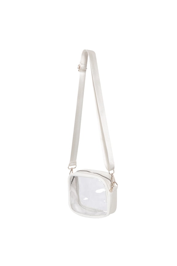 Small Clear Crossbody Purse with Detachable Strap for Easy Carrying and Security Checks
