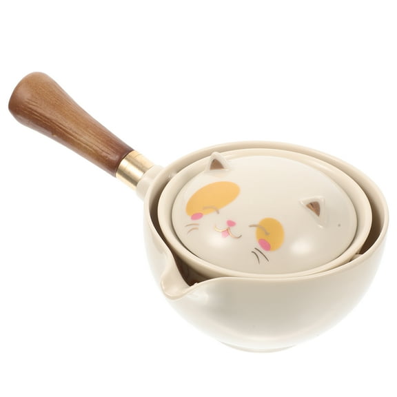 UPOUART Small Tea Pot Beige Ceramic Tea Brewing Tool For Tea Lovers 1Pcs