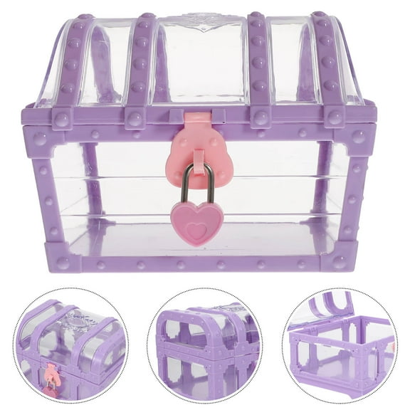 UPOUART Small Treasure Chest Kids Plastic Party Prop Piece for Fun and Play