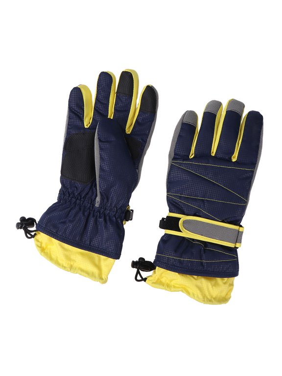 Super Warm Winter Gloves with Adjustable Length Cuff Dark Blue