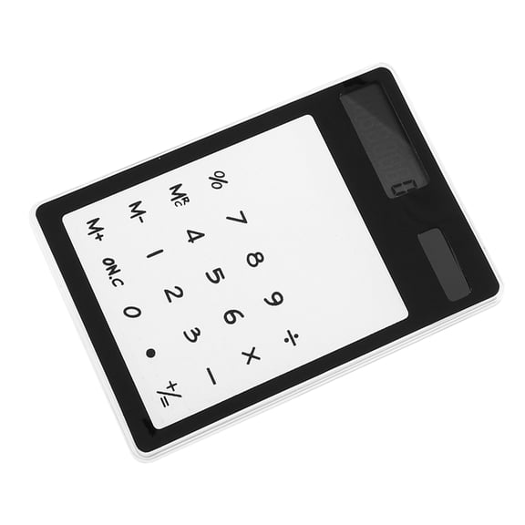 UPOUART Solar Calculator with Touchscreen and Transparent Panel for Office Desk Black