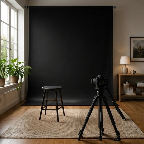UPOUART 1Pc Black Photography Background Cloth Durable Solid Color Photo Backdrop for Shoot