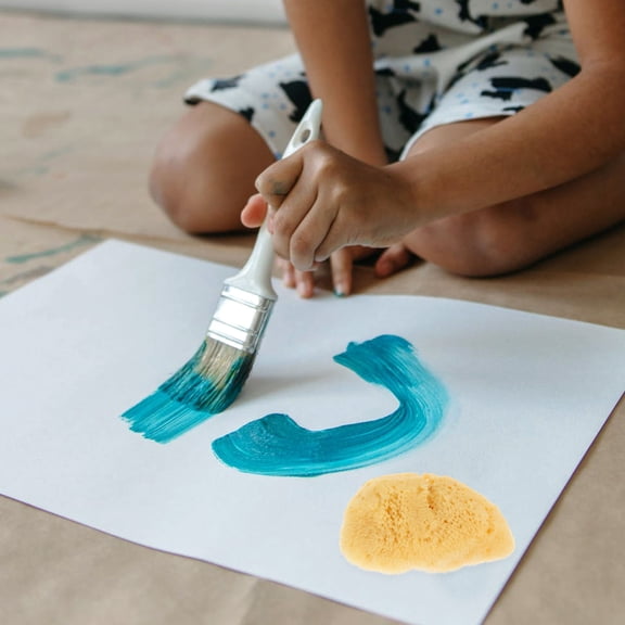 UPOUART Yellow Painting Sponge for Kids, 1 Piece Drawing Tool for Family Art and Craft Projects