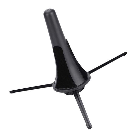 UPOUART Black Clarinet Stand with Foldable Three-Leg Base, Stable Non-Scratch Design for Secure and Convenient Instrument Support