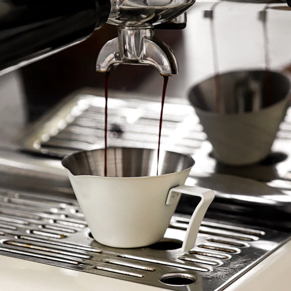 UPOUART Stable Stainless Steel Coffee Cup with Spout and Handle for Precise Espresso Shots