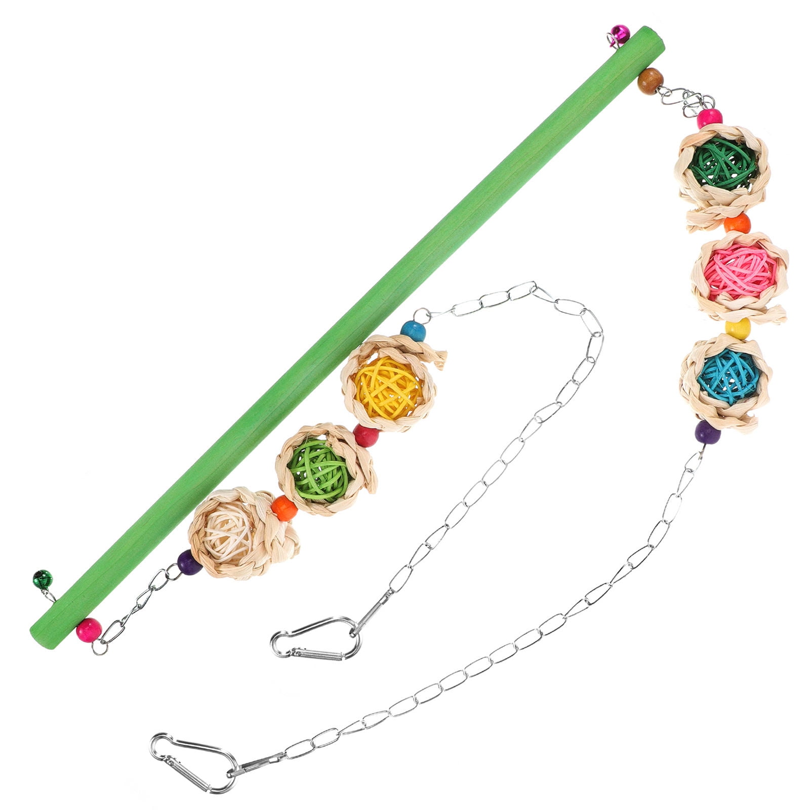 UPOUART Stable Wooden Parrot Perch Stand and Hanging Swing with Bite ...