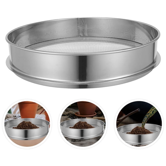 UPOUART Stainless Steel Garden Soil Sifter Round Mesh Screen for Efficient Soil Screening and Particle Separation