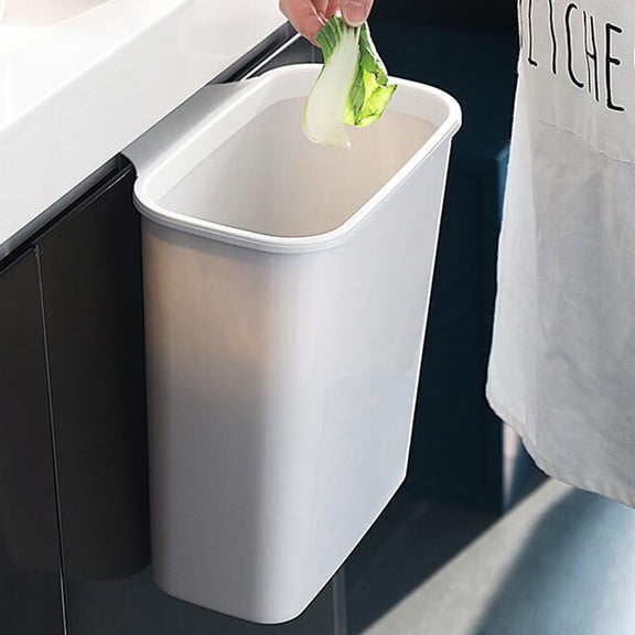 UPOUART Kitchen Storage Box Grey Hangable Organizer for Cabinet Door