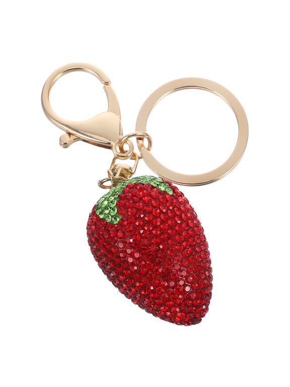 Red Strawberry Keychain Zinc Alloy Unique Style Decor