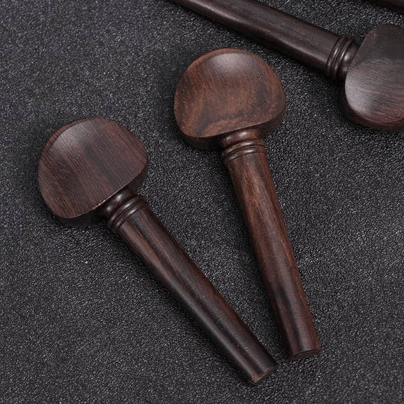 UPOUART String Instruments 4Pcs Simple Violin Tuning Pegs Ebony Wood Replacement