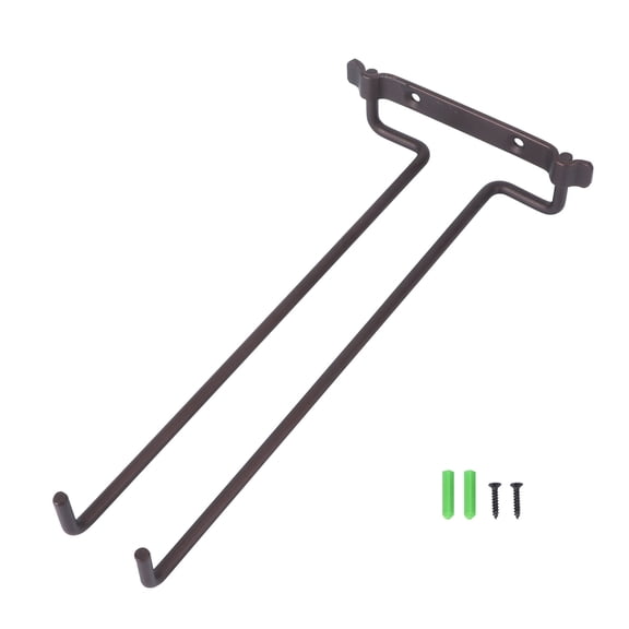 UPOUART Stylish Black Hanging Wine Glass Holder Frame Shelf Securely Stores Wine Cups for Home and Bar Use