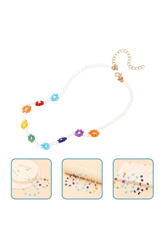 Stylish Flower Beaded Necklace with Assorted Colors Perfect for Office and Casual Wear