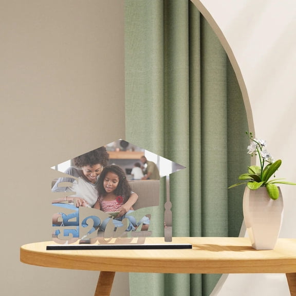 UPOUART Graduation Decorations Photo Frame MDF Graduation Cap Shape 1 Piece