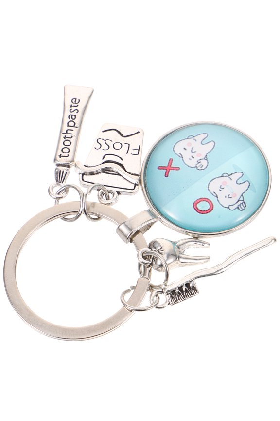 Tooth Keychain Decoration Toothpaste Charm Keychain Alloy 1Set
