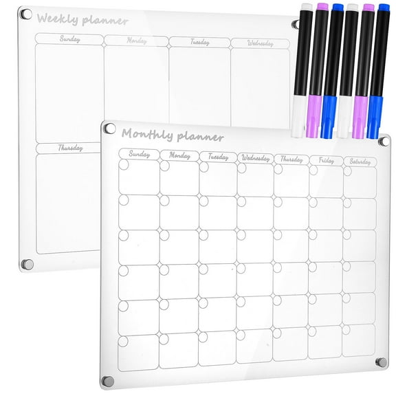 UPOUART Transparent Acrylic Writing Board with AntiSlip Design for Organizing Weekly and Monthly Plans