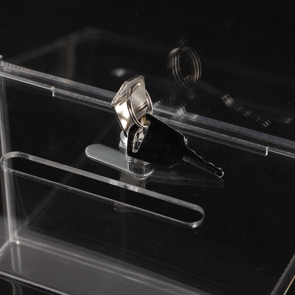 UPOUART Transparent Donation Box with Lock Ideal for Fundraising Raffles and Secure Ticket Collection