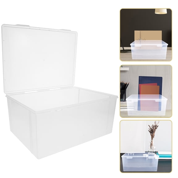 UPOUART Clear File Storage Box with PP Material, Convenient Document Organizer for Office and Home, 11.5 x 9.5 x 6.5 Inches