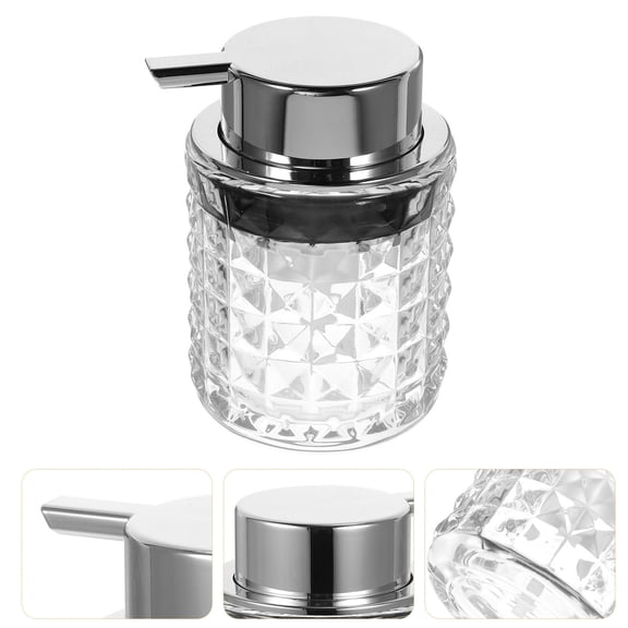 UPOUART Transparent Glass Soap Dispenser for Lotion Shampoo Hand Soap with Press Pump