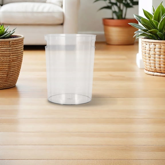 UPOUART Transparent Rubbish Bin Large Capacity Pet Material Handle Design Practical Waste Container for Outdoor