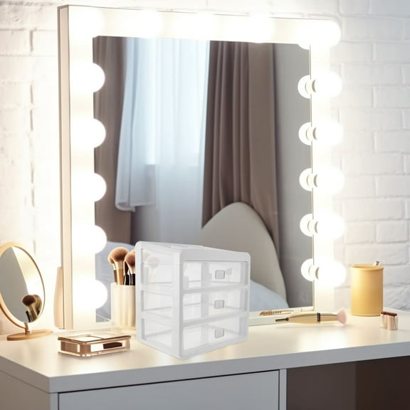 UPOUART Transparent Tabletop Organizer Box for Cosmetics Jewelry and Sundries Storage