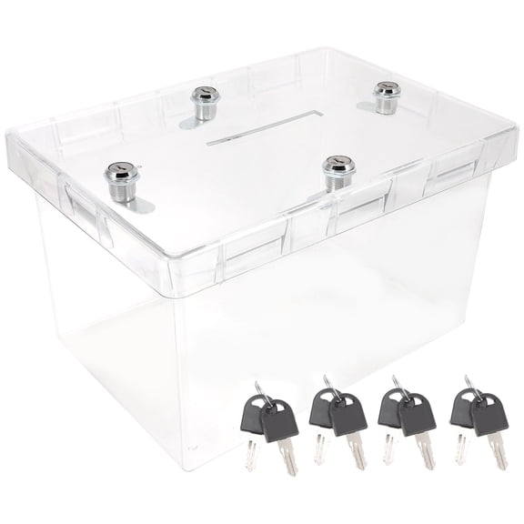 UPOUART Clear Wedding Card Box Lock for Reception and Money Storage, Elegant Transparent Design