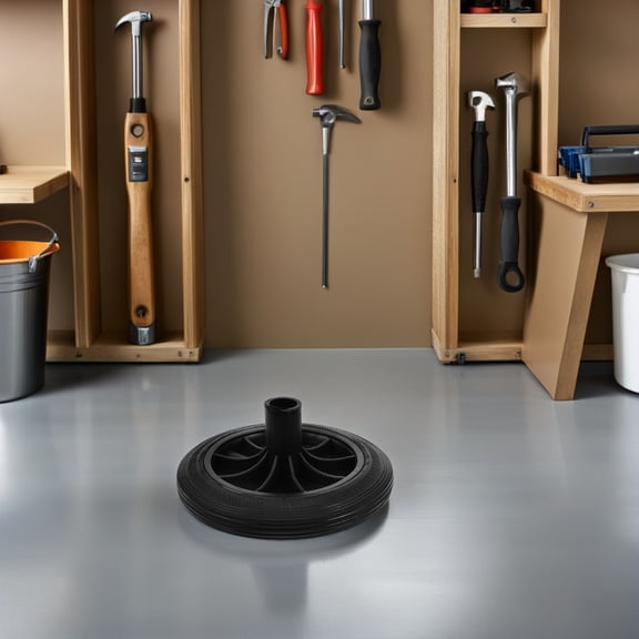 UPOUART Heavy Duty Black Rubber Wheel Replacement for Outdoor Trash Can Parts Garbage Bin Accessories