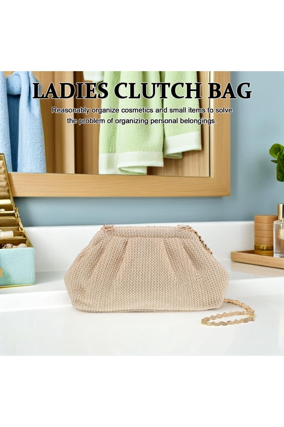 Trendy Beige Cloud Dumpling Bag with Woven Design for Formal and Casual Outings