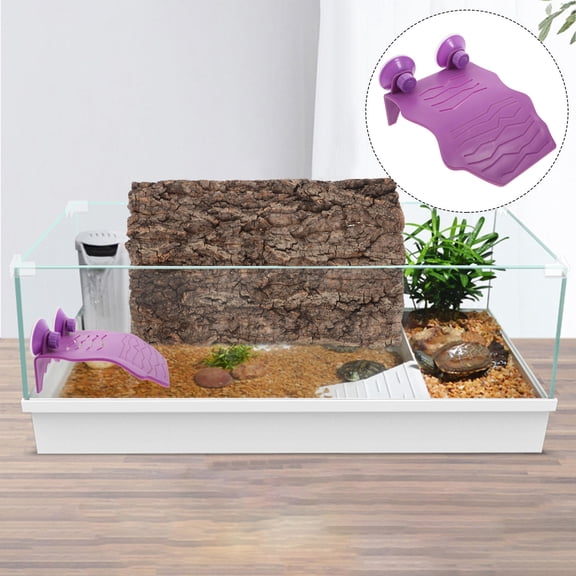 UPOUART Turtle Basking Platform Floating Island Purple ABS for Reptile Habitat 1Pcs