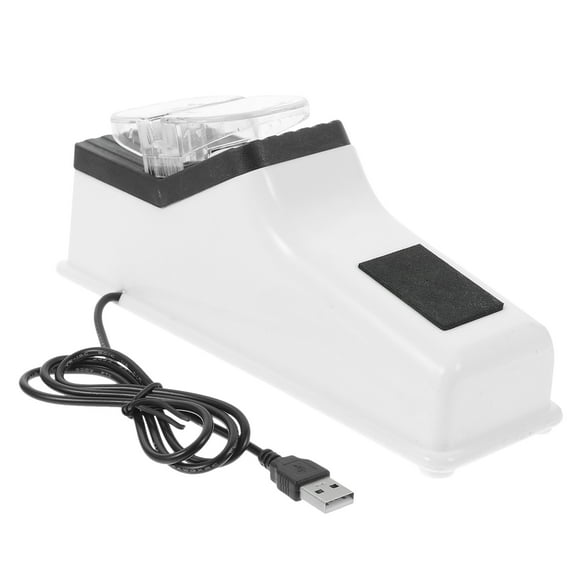 UPOUART USB Kitchen and Scissor Sharpener White PP Ergonomic Design and SlipResistant 7.5 Inches