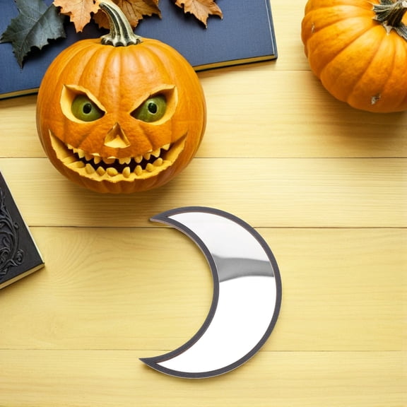 UPOUART Self Adhesive Moon Mirror Wall Hanging with Clear Reflection for Makeup and Living Room