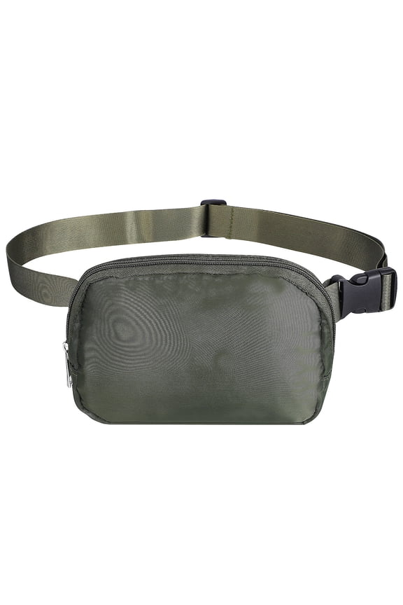 Comfortable Olive Green Sports Waist Bag with Water Resistant Nylon Fabric