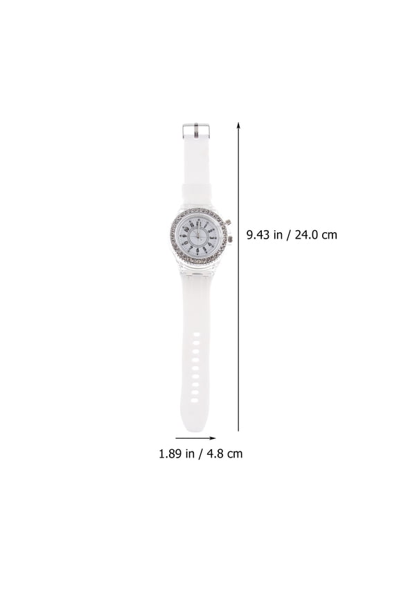 Unisex Luminous Silicone Watch with LED Lights White Fashion Student Wristwatch