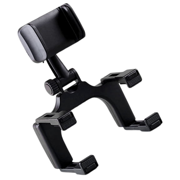 UPOUART Black Rear View Mirror Phone Holder for Car with Extendable Retractable Design