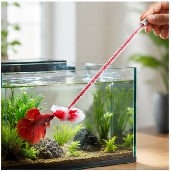 UPOUART Red Betta Fish Training , User Friendly Aquarium Exercise Stick to Encourage Fish Activity and Enrichment for Tanks