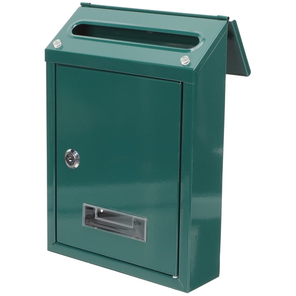 UPOUART Vintage Style Wall Mount Mailbox Iron Green for Home Garden 1Pack