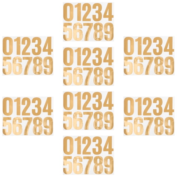 UPOUART Waterproof Golden Number Stickers for Mailbox Reflective Adhesive Home Address Labels