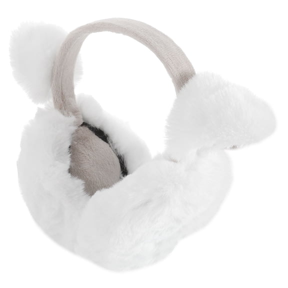 UPOUART White Cat Ear Earmuffs Headband for Winter Warmth, Foldable Cozy Outdoor Accessory