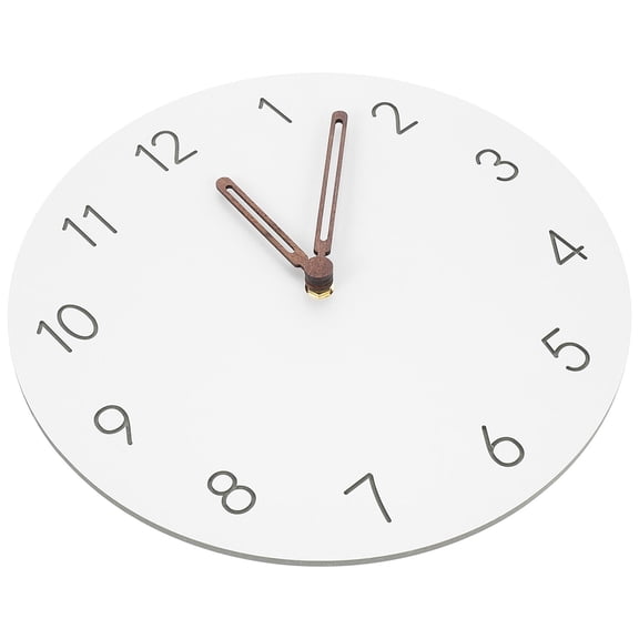 UPOUART White Decorative Wall Clock Quartz Round Living Decor for Home and Office