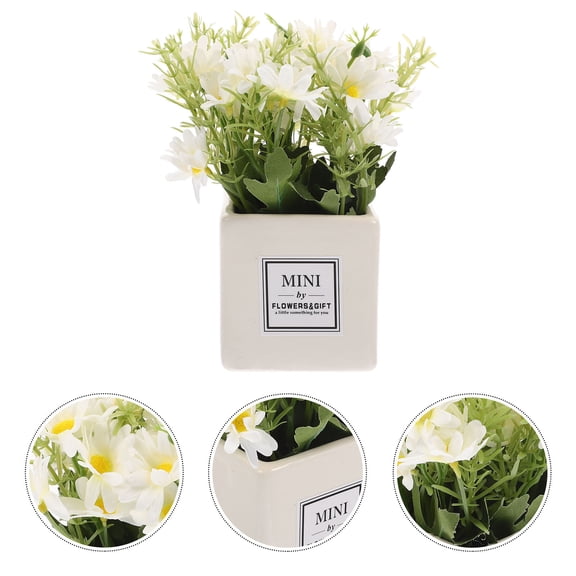 UPOUART White Fake Plant Ornaments Artificial Flower Bonsai for Modern Stylish Indoor Decoration