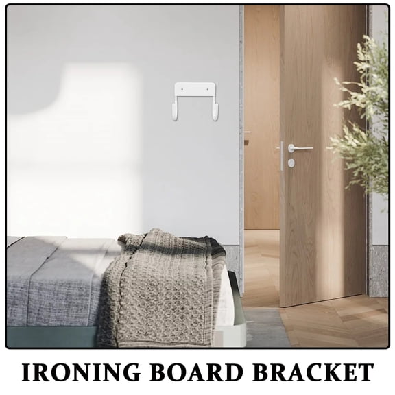 UPOUART White Ironing Board Wall Rack Wall Mounted Holder for Laundry Room Storage with Easy Installation