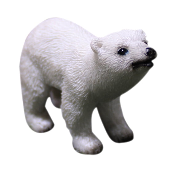 UPOUART Fine Workmanship White Resin Bear Figurines for Lawn Garden and Desktop Decoration