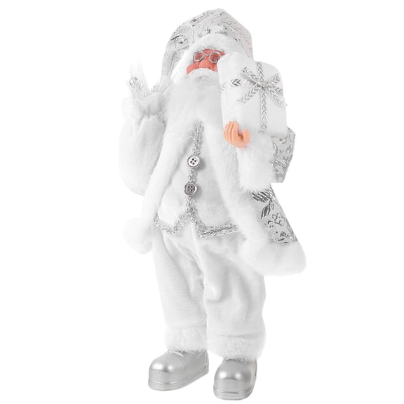UPOUART White Santa Claus Standing Figurine Christmas Tabletop Decoration Festive Holiday Ornament