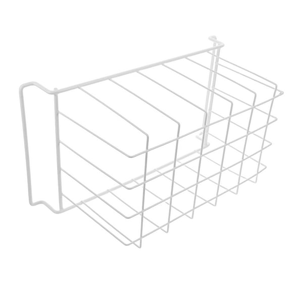 UPOUART Metal Wire Freezer Storage Basket White with Hanging Feature for Quick Access