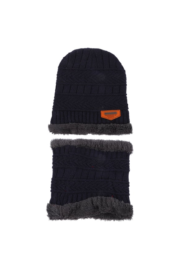 Knitted Hat and Scarf Set, Stretchy Warm Cap with Soft Neck Warmer for Cold Weather and Comfort