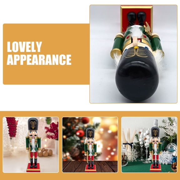 UPOUART 12-Inch Wooden Nutcracker Christmas Figurine Holiday Decoration Festive Home Ornament for Seasonal Decor