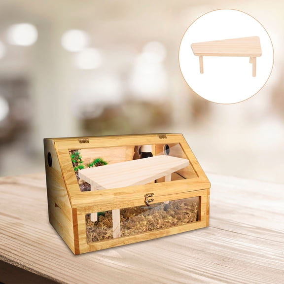 UPOUART Wooden Pet Playing Table Light Brown Comfortable Surface Ideal for Small Pets and Reptile Box