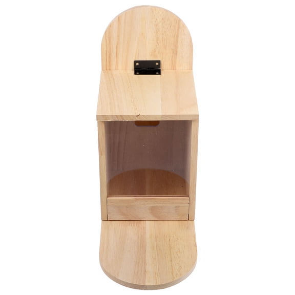 UPOUART Wooden Squirrel Feeder for Home Use Durable Khaki Food Storage Container Attractive Outdoor Size 12.5x10.5x5.5