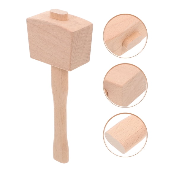 UPOUART Woodworking Hand Tools Ergonomic Wood Hammer Beige 1Set Multi-purpose Leathercraft Projects DIY Tools