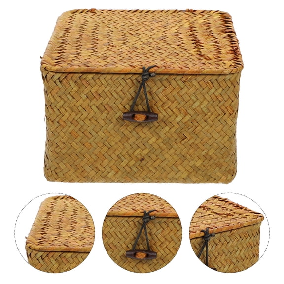 UPOUART Woven Basket Storage Sewing Tools Storage Rattan 1Set
